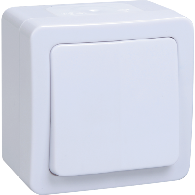 Выключатель 1-клавишный для открытой установки проходной ВСп20-1-0-ГПБ IP54 ГЕРМЕС PLUS (цвет клавиш фото 1