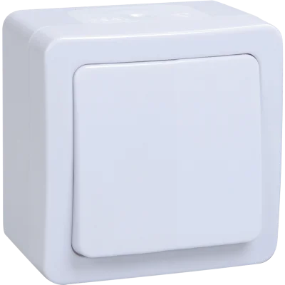 Выключатель 1-клавишный для открытой установки проходной ВСп20-1-0-ГПБ IP54 ГЕРМЕС PLUS (цвет клавиш фото 1