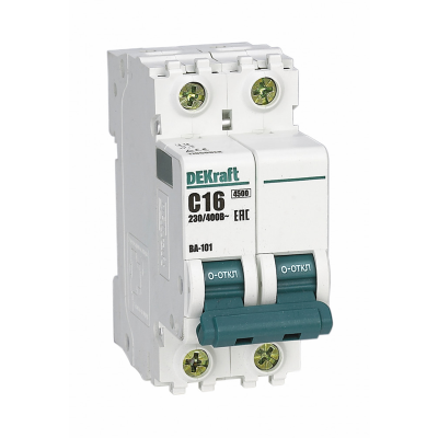 Авт. выкл. 2Р 16А х-ка C ВА-101 4,5кА DEKraft 11066DEK фото 1