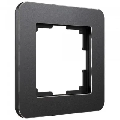 Рамка на 1 пост Platinum черный алюминий W0012608 Werkel a059211 фото 1