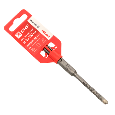 Бур по бетону SDS-plus 6х110 мм (4 резца)(4S спираль) Expert EKF db-6-110-4x4 фото 1