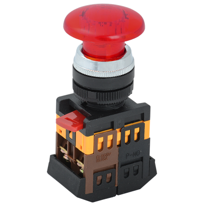 Кнопка AELA-22 "Грибок" красный d22мм неон/240В 1з+1р IEK BBG20-AELA-K04 фото 1