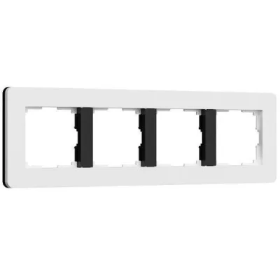 Рамка на 4 поста Split (белый/черный, soft-touch) W0043068 Werkel a067991 фото 1