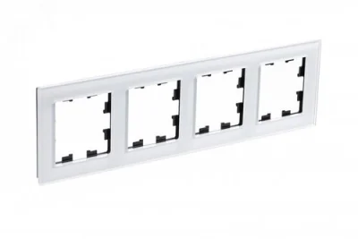 ATLASDESIGN NATURE 4-постовая РАМКА, ОРГАНИЧЕСКОЕ СТЕКЛО БЕЛЫЙ Systeme Electric ATN320104 фото 1