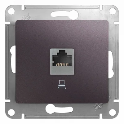 GLOSSA Розетка компьютерная RJ45 категория 5E механизм сиреневый туман Systeme Electric GSL001481K фото 1