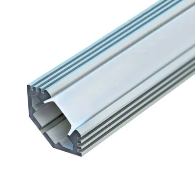 Профиль алюминиевый "угловой с фаской", серебро, 2000*24*10мм CAB272 с матовым экрано Feron 10270 фото 1