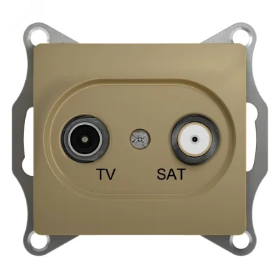 GLOSSA Розетка телевизионная TV-SAT одиночная в рамку 1дБ титан Systeme Electric GSL000497 фото 1
