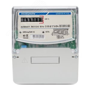 Счетчик электроэнергии ЦЭ6803В 1 230В 5-60А 3ф.4пр. Э Р32 F трехфазный однотарифный 5(60) Энергомера фото 3