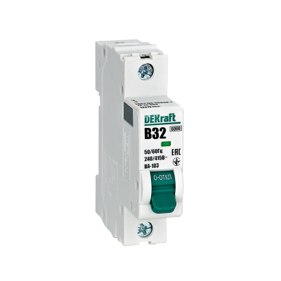 Авт. выкл. 1Р 32А х-ка B ВА-103 6кА нов. DEKraft 12212DEK фото 1