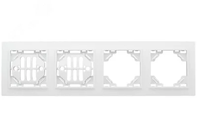 Рамка Минск 4-местная горизонтальная белая EKF ERM-G-304-10 фото 1