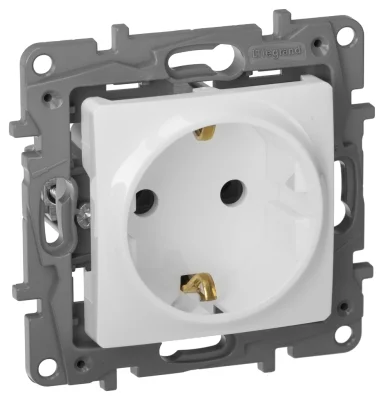 Розетка с заземлением - Etika - без шторок 16А 250В винтовые зажимы - белый Legrand 672221 фото 1