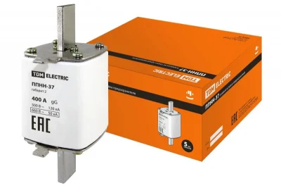 Плавкая вставка предохранителя ППНН-37 габ.2, 400А TDM Electric SQ0713-0033 фото 1