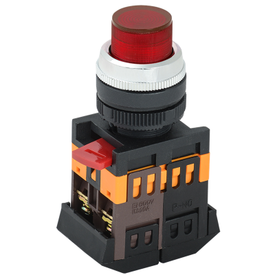 Кнопка ABLFP-22 красный d22мм неон/240В 1з+1р IEK BBT20-ABLFP-K04 фото 1