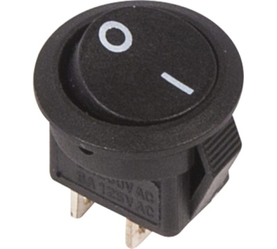 Выключатель клавишный круглый 250V 3А (2с) ON-OFF черный Micro REXANT (10/10/1000) Rexant 36-2510 фото 1