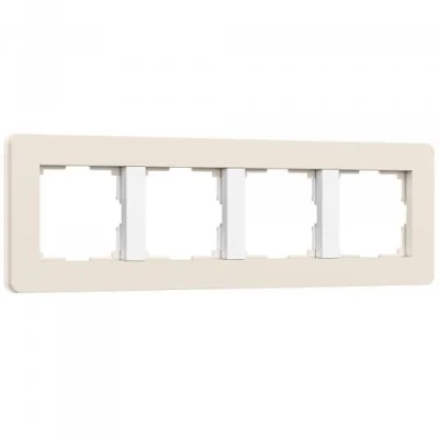 Рамка на 4 поста Split (айвори/белый, soft-touch) W0043066 Werkel a067257 фото 1