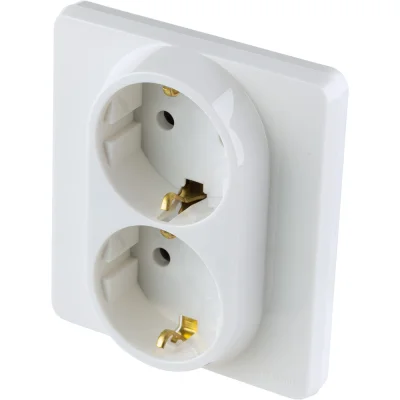 Розетка двойная с заземлением - Inspiria - без шторок в сборе 16А 250В винтовые зажимы - бел Legrand фото 1