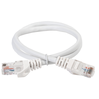 Шнур коммутационный кат.5Е UTP 1м белый GENERICA PC08-C5EU-1M-G фото 1