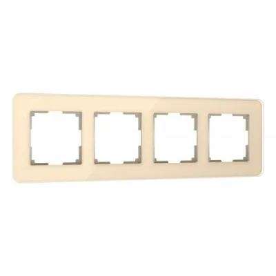 Рамка из стекла на 4 поста Elite айвори W0042443 Werkel a057885 фото 1