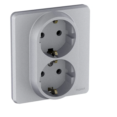 Розетка 2 x 2К+З - немецкий стандарт - 16 А - 250 В~ - INSPIRIA - антрацит Legrand 673753 фото 2