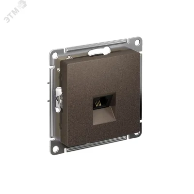 Розетка ATLASDESIGN телефонная RJ11 механизм мокко Systeme Electric ATN000681 фото 1