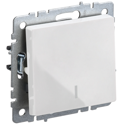 BRITE Выключ. 1-кл. с инд. 10А ВС10-1-1-БрБ бел. IEK BR-V10-1-10-K01 фото 1