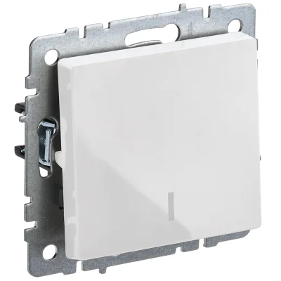 BRITE Выключ. 1-кл. с инд. 10А ВС10-1-1-БрБ бел. IEK BR-V10-1-10-K01 фото 1