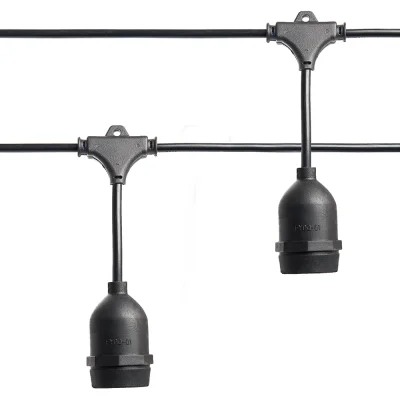 Гирлянда 230V 50 E27 черный, шаг 50cm, IP 65, 25м +1,5м шнур, CL50-25-1 Feron 41866 фото 1