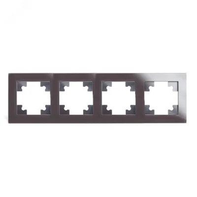 Рамка 4-местная, стекло, серия Катрин, GFR00-7004-04, шоколад STEKKER 39538 фото 1