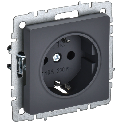 BRITE Роз. с з/к без з/ш 16А РС11-1-0-БрГ граф. IEK BR-R11-16-K53 фото 1