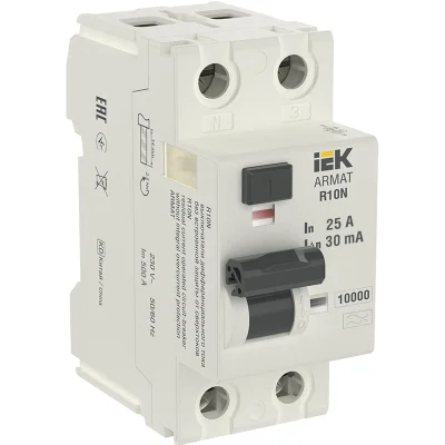 ARMAT ВДТ R10N 2P 25А 30мА тип A IEK AR-R10N-2-025A030 фото 1