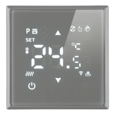 Терморегулятор Wi-Fi 250В, 3500Вт (платиново-серый) / RSW00-5119-10 STEKKER 50378 фото 1