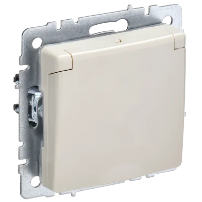 BRITE Роз. с з/к/ш с кр. 16А IP44 РСбш10-3-44-БрКр беж. IEK BR-R16-16-44-K10 фото 1