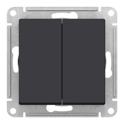 Переключатель 2-клавишный перекрестный, скрытый монтаж, карбон Systeme Electric ATN001073 фото 1