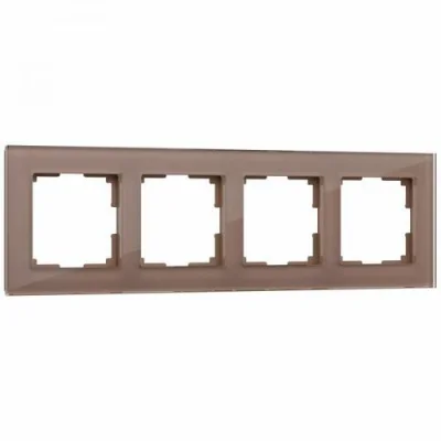 Рамка на 4 поста (латте, стекло) Favorit W0041142 Werkel a058821 фото 1