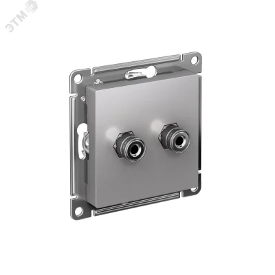 Аудиорозетка ATLASDESIGN двухместная алюминий Systeme Electric ATN000387 фото 1