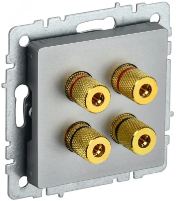 BRITE Аудиорозетка 4 поста РА10-БрС сталь IEK BR-S40-K46 фото 1