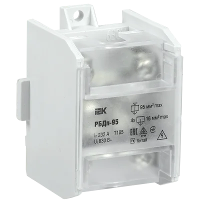 Блок распред. проходн. РБДп-95 232/100А DIN 1х95-4х16мм2 IEK YRB30-1-232 фото 1