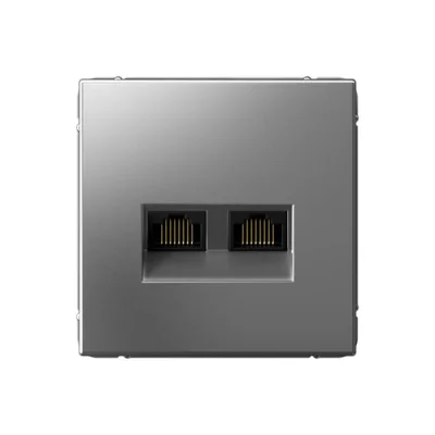 ARTGALLERY РОЗЕТКА двойная компьютерная RJ45+RJ45, кат.6А, механизм, СТАЛЬ GAL00098 Systeme Electric фото 1