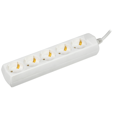 Удлинитель У05 5 мест 2P+PE/1,5м 3х1мм2 10А/250В GENERICA WYP10-10-05-D15-Z-G фото 1