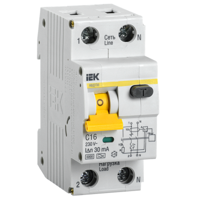 АВДТ 32 C16 - Автоматический Выключатель Дифф. тока IEK MAD22-5-016-C-30 фото 1