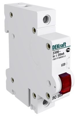Лампа сигнальная на DIN-рейку 1P ЗЕЛЕНАЯ LED ЛС-101 220В DEKraft 18004DEK фото 2