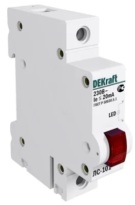 Лампа сигнальная на DIN-рейку 1P ЗЕЛЕНАЯ LED ЛС-101 220В DEKraft 18004DEK фото 2