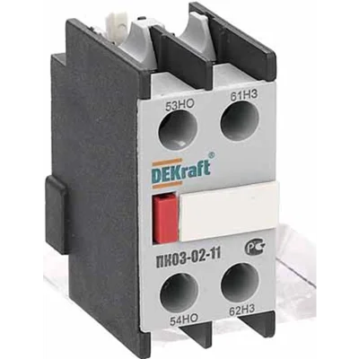 Приставка конт. доп. контакты 1НО+1НЗ лицевой установки ПК-03 DEKraft 24100DEK фото 1