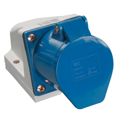 Розетка стац. ССИ-113 16А-6ч 220В 2P+PE IP44 IEK PSR11-016-3 фото 1