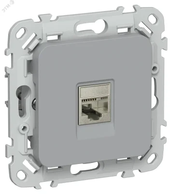 FLITE Розетка компьютерная RJ45 категория 5Е STP РК5е-1-1-ФлС серый IEK FI-K11-1-K03 фото 1