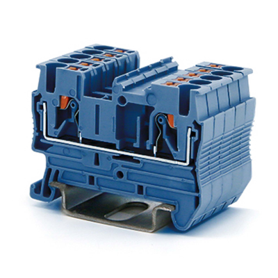 Клемма проходная, зажим push-in, 2 точки подключения, 2.5 кв.мм, синяя DKC VPR-2.5-BU фото 1