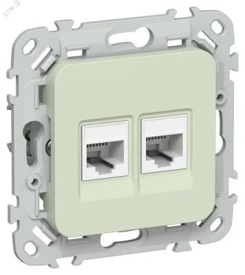 FLITE Розетка 2-местная компьютерная RJ45 категория 6 UTP РК6-2-0-ФлП панг IEK FI-K22-2-K92 фото 1