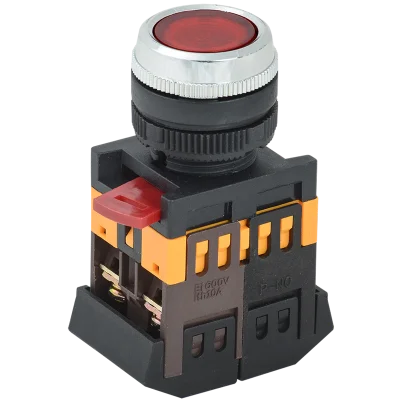 Кнопка ABLFS-22 красный d22мм неон/240В 1з+1р IEK BBT30-ABLFS-K04 фото 1