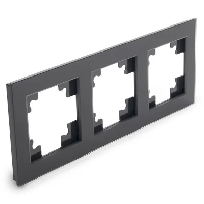 Рамка 3-местная, стекло, серия Катрин, GFR00-7003-05, черный STEKKER 39520 фото 1