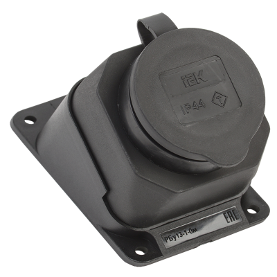 РБу13-1-0м Розетка с защ. кр. угловая настен. ОМЕГА IP44 IEK PKR22-016-2-K02 фото 1